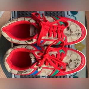 Coach woman’s Red and Beige Sneakers